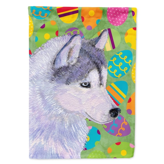 Carolines Treasures SS4809-FLAG-PARENT Siberian Husky Easter Eggtravaganza Flag multicolor