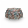 thumbnail image 3 of Abstract Ottoman Cover, Soft Colored Tangled Lines, 2 Piece Slipcover Set with Ruffle Skirt for Square Round Cube Footstool Decorative Home Accent, Standard Size, Multicolor, by Ambesonne, 3 of 5
