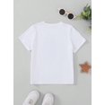 thumbnail image 2 of Camiseta informal de manga corta con cuello redondo y estampado de letras para chica joven, versátil para uso diario, verano, 2 of 6