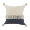 thumbnail image 6 of LR Home Carron Solid Transitional Cotton Throw Pillows, Vintage Indigo, 20" x 20", Set of 2, 6 of 8
