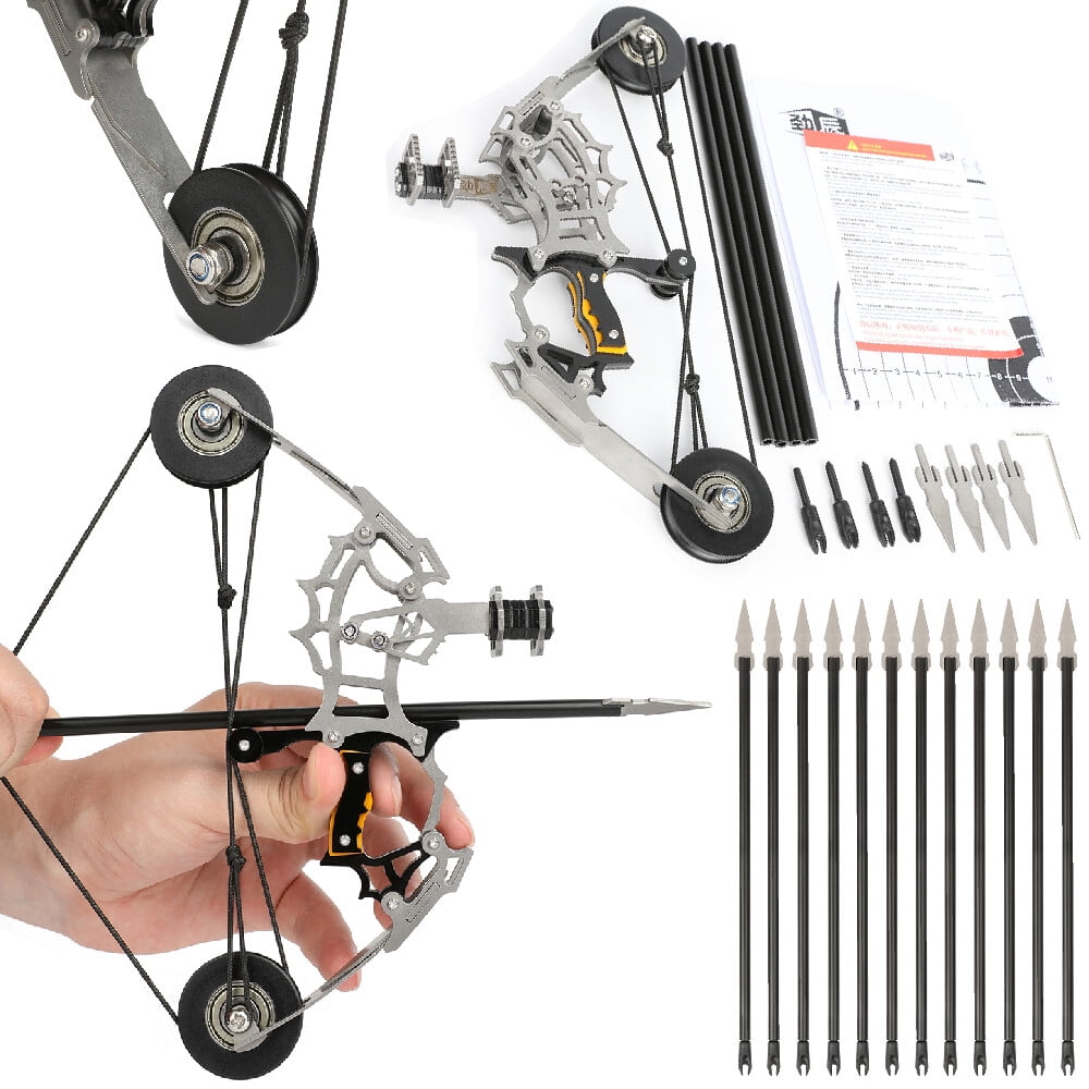 8.9" Mini Pocket Compound Bow Arrow Set Shooting Target Kid Gift Toy Portablebow