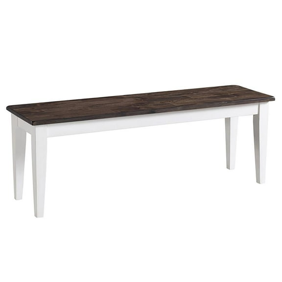 Intercon Furniture Kona Transitional Wood Backless Bench in Gray/White