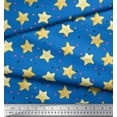 thumbnail image 3 of Soimoi Blue Silk Fabric Dots & Star Print Fabric by the Yard 44 Inch Wide, 3 of 3