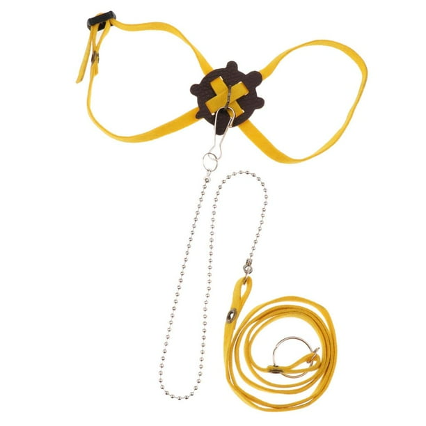 Arnés para tortuga, correa para collar de mascota, cuerda para caminar, 3 Amarillo