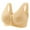 Khaki, variant on Womens Bra Front Open Button Comfortable Soft Polyester No Underwire Push Up Lace Bralette For Sleep Medium Large XLarge XXL Black Red White