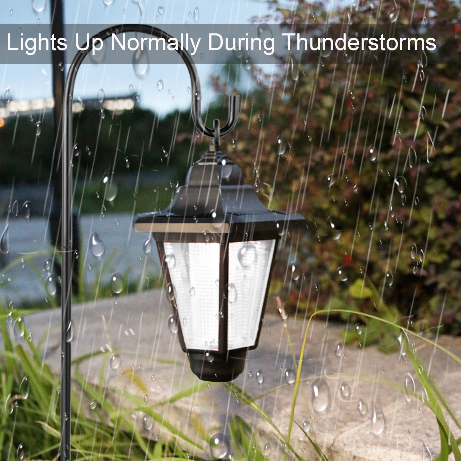Solar Hanging Lights Outdoor, Solar Powered Garden Decorative Lanterns, Waterproof Landscape Lighting for Lawn Patio Yard Pathway Driveway, White