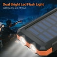 thumbnail image 4 of 20000mAh Solar Charger for Cell Phone iPhone, Portable Solar Power Bank with Dual 5V USB Ports, 2 LED Light Flashlight, Compass Battery Pack for Outdoor Camping Hiking, 4 of 9
