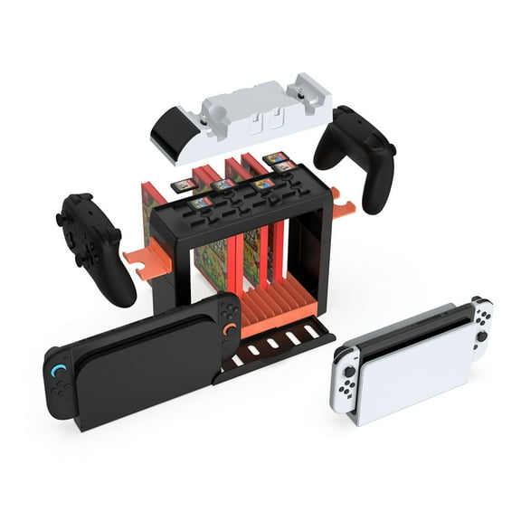 KIPLINK Universal Multi-Functional Storage Tower for Nintendo Switch 2, Switch & OLED Consoles - Game Card & Accessory Organizer