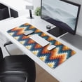 thumbnail image 2 of Long Mouse Pads for Desk,Orange Geometric Pattern Desk Mats on Top Of Desks, Desk Mouse Pad Extra Large with 3mm Non-Slip Base and Stitched Edge for Gaming,Office,Work,Home 31.5"x11.8", 2 of 6