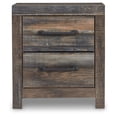 thumbnail image 2 of Signature Design by Ashley Drystan Rustic Industrial 2 Drawer Nightstand with 2 Slim-Profile USB Charging Stations, Weatherworn Brown, 2 of 7