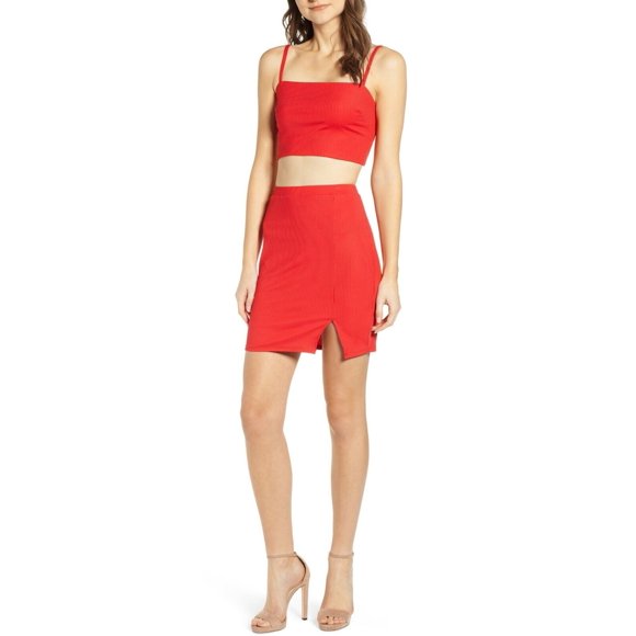 Leith Jupe Courte Côtelée Rouge Taille TG 45$ Taille 30 Pouces