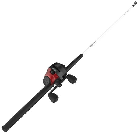 Zebco 606 Spincast Reel and Fishing Rod Combo 6-Foot 6-Inch 2-Piece Rod Right-Hand Retrieve Black/Red
