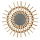 thumbnail image 1 of Espejo de pared tejido de mimbre, espejo de maquillaje decorativo para el hogar, color caqui, 1 unidad, 1 of 7