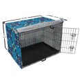 thumbnail image 6 of Abstract Dog Crate Cover, Floral Repeating Motifs Ethnic Tile Inspired Folklore Ornament Print, Easy to Use Pet Kennel Cover Small Dogs Puppies Kittens, 7 Sizes, Sea Blue Cobalt Blue, by Ambesonne, 6 of 6