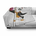 thumbnail image 3 of Baby Soft Flannel Fleece Throw Blanket, Friendly Penguin Character with Christmas Attire Holding an Ornate Box North Pole, Cozy Plush for Indoor and Outdoor Use, 50" x 60", Multicolor, by Ambesonne, 3 of 6