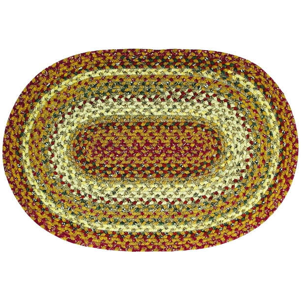 Homespice Decor 5' x 8' Oval Pumpkin Pie Cotton Braided Rug Walmart