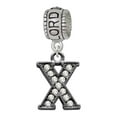 thumbnail image 1 of Delight Jewelry Black Nickeltone Crystal Initial - X - Beaded Border - Lord Guide Me Charm Bead, 1 of 4