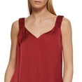 thumbnail image 2 of DKNY Women's Ruched Strap Satin Top Red Size Small, 2 of 3