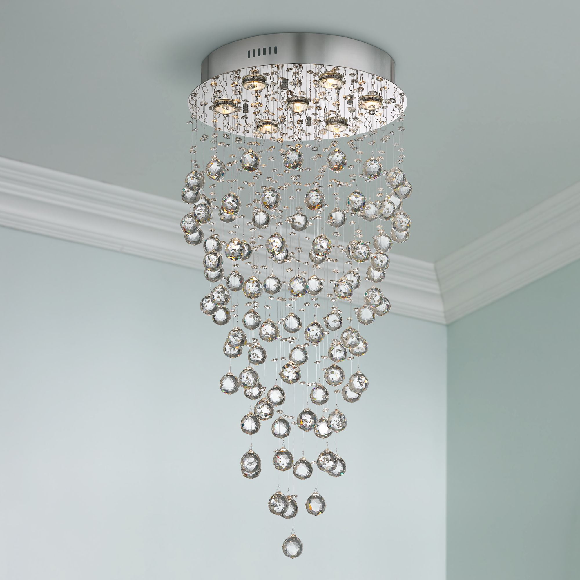 Vienna Full Spectrum 17 Wide Chrome And Crystal Chandelier Vienna Full Spectrum Aida 17 3 4 Wide Pouring Crystal Ceiling Light Com