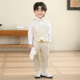 thumbnail image 5 of Tween Boys Vest Suits 3 Piece Outfit Tuxedo Set formal Suit With Vest Pants Bowtie Set Slim Kids Clothes Size 11-12T, 5 of 5
