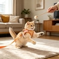 thumbnail image 5 of Breathable Mesh Pet Harness and Leash Set, Adjustable Color Block Vest for Small Medium Cats and Dogs(2#Orange-A), 5 of 6
