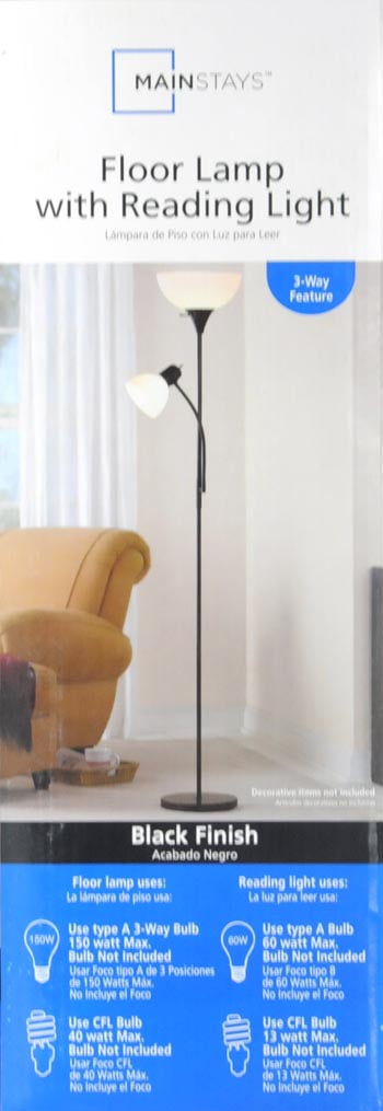 Mainstays 6ft Led Floor Lamp With Reading Light Com