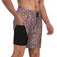 thumbnail image 2 of Yiaed Daisies Flowers Print Mens Swim Trunks Bathing Suit Compression Liner Beach Swim Shorts Swimwear Quick Dry Zipper Pocket No-Chafing Board Short-XX-Large, 2 of 6