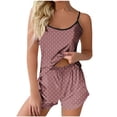 thumbnail image 2 of Maqroz Cute Pajama Sets for Women Cami Pajama Set Spaghetti Strap Tank Top and Shorts Soft Sleepwear Cute Polka Dot Print Nightwear Lightweight Loungewear for Summer Comfy Home Outfit, 2 of 5