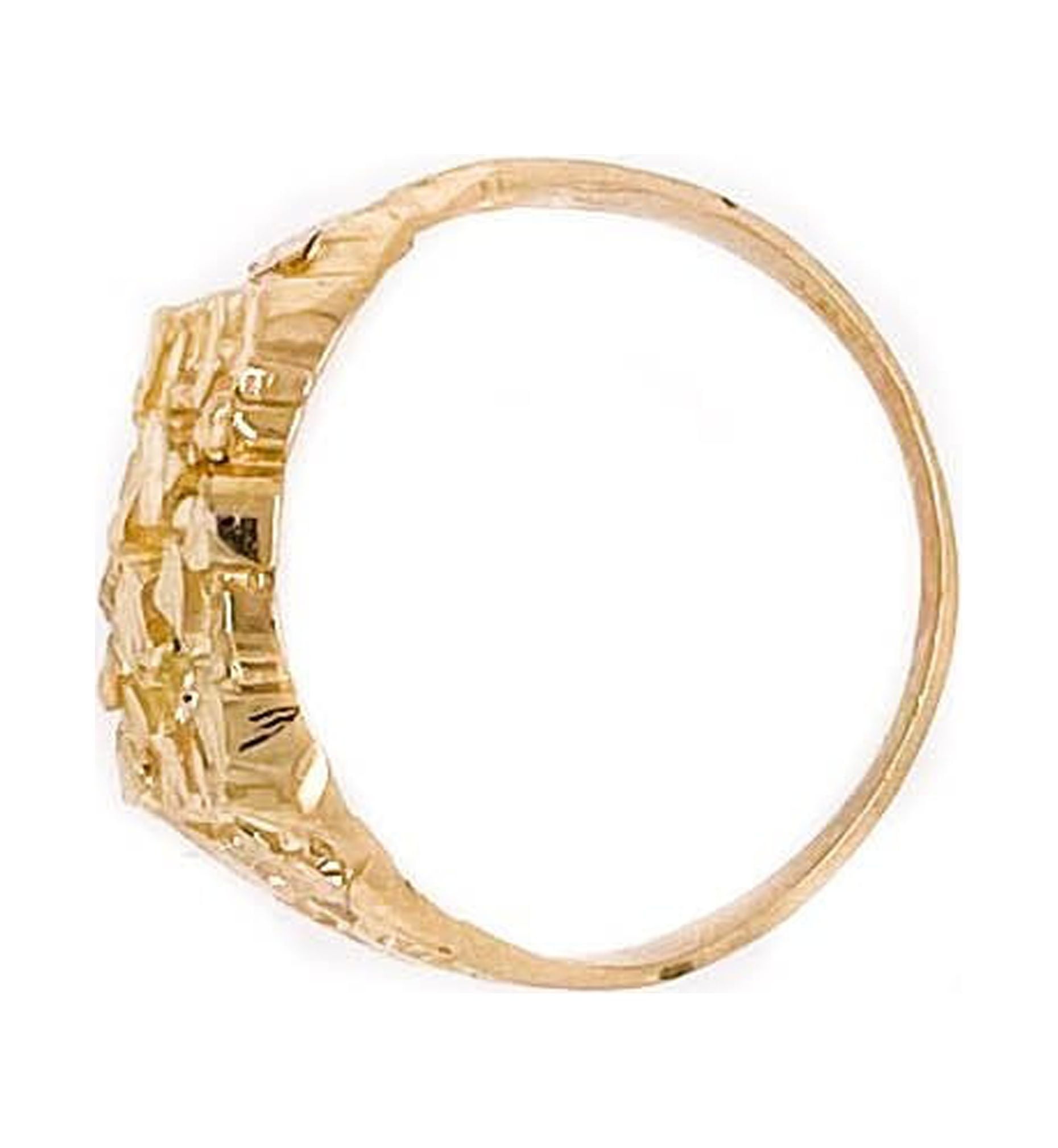 Tesori & Co Rectangle Nugget Small Pinky Ring 10k Yellow Gold