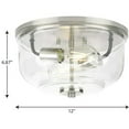 thumbnail image 2 of Rushton Collection Two-Light Graphite and Clear Glass Industrial Style Flush Mount Ceiling Light, 2 of 2