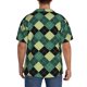 thumbnail image 3 of Fotbe Green Squares Camisa Estampada de Manga Corta para Hombre, Casual de Verano, Estilo Playero, Sin Arrugas-Small, 3 of 5
