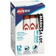thumbnail image 2 of Avery Desk-Style Dry Erase Markers, Chisel Tip, Red (24407) Chisel Marker Point Style - Red - White Barrel - 1 / Each, 2 of 7