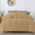 thumbnail image 2 of 3 Piece Luxurious Straight Line Pattern Comforter All Season 800 Threads Count Twin/Twin XL Size - Ultra Soft 550 GSM 100% Egyptian Cotton (Solid Taupe Colour ), 2 of 6