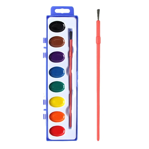 Watercolor Paint Set - 8 Classic Washable Paint Colors with Paint Brush | Non-Toxic Water Color Paint Sets For Kids & Adults – Ideal for Art, Crafts & School Supplies (Pack of 2)