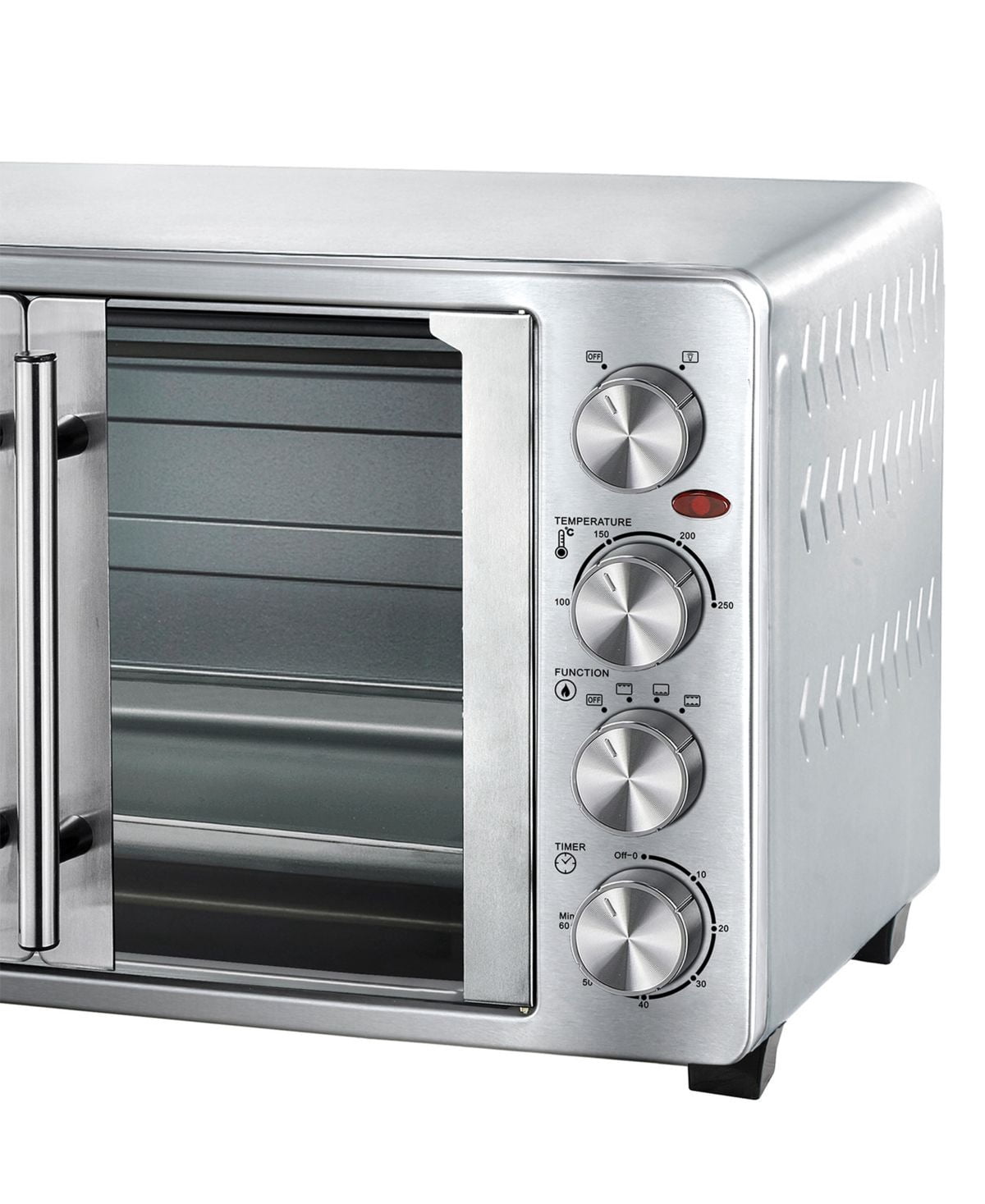 30 Quart French Door Multi-Function Electric Toaster Oven, Countertop Convection Oven with Stainless Steel Heating Elements, Timer with Bell Ring