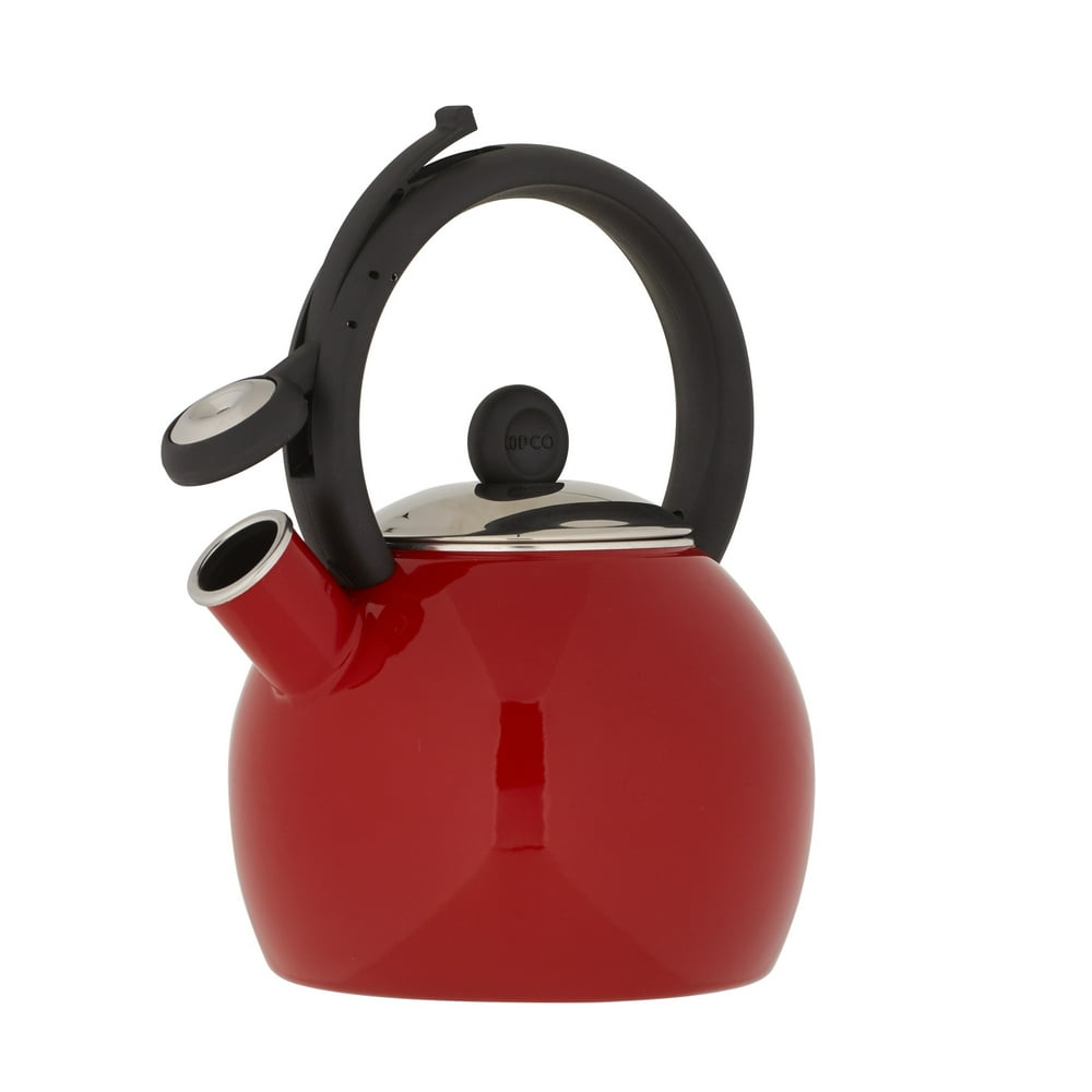 Copco Vienna 1.5 Quart Red Enamel on Steel Tea Kettle