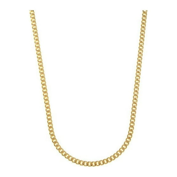 Auriga Fine Jewelry 18K Yellow Gold Polished 4.2 mm Solid Curb Chain Necklace for Women 18K"