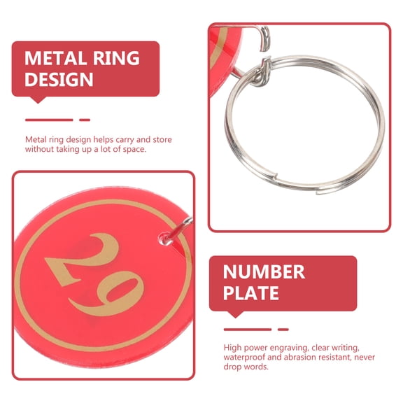 COOPHYA 50Pcs Metal Number Key Tags Engraved for General Users Workshop