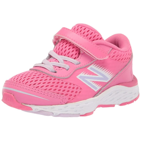New Balance Baby Girls 680 V6 Alternative Closure Running Shoe, Sporty Pink/Astral Glow, 3 Infant
