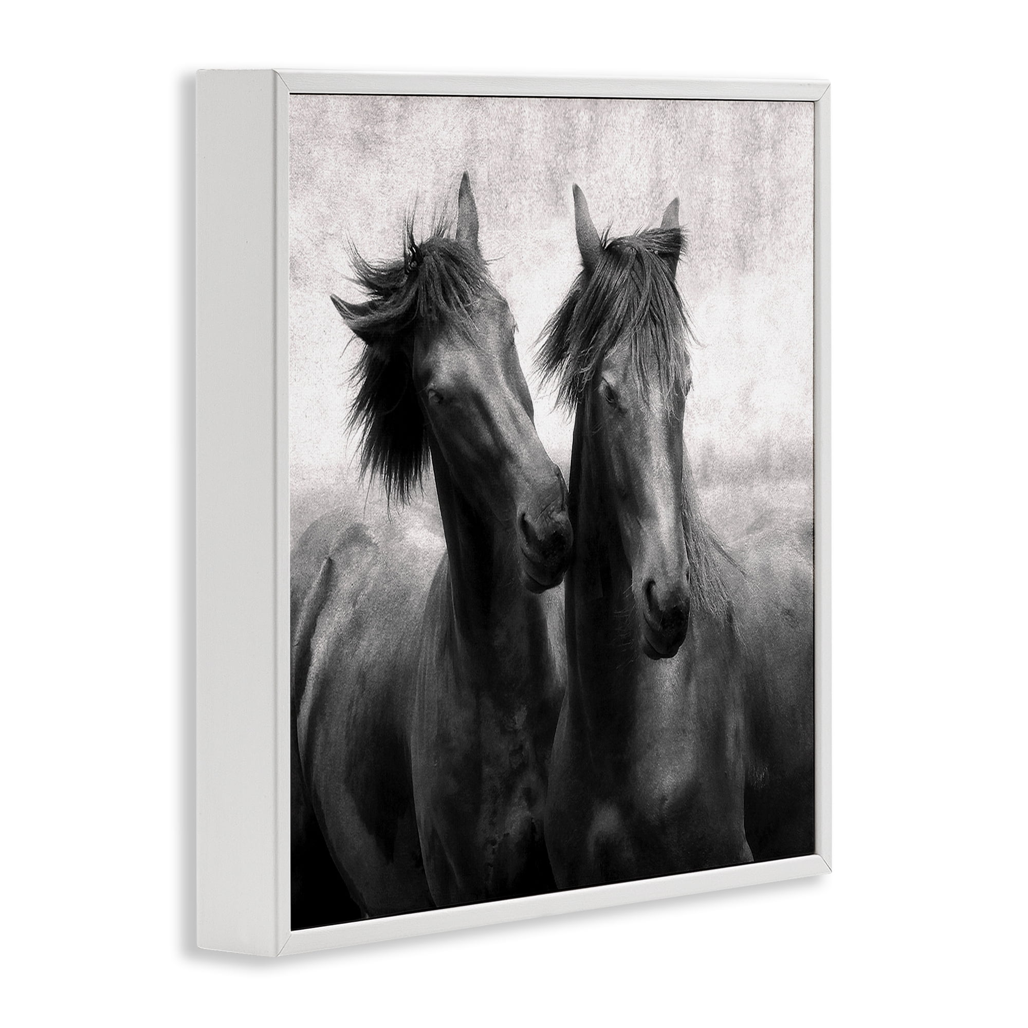 Stupell Industries Short Haired Horse Pair White Framed Giclee Art, design by Lars Van de Goor