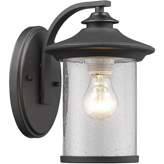 RADIANCE Goods Transitional 1 Light Black Outdoor Wall Sconce 10" Height