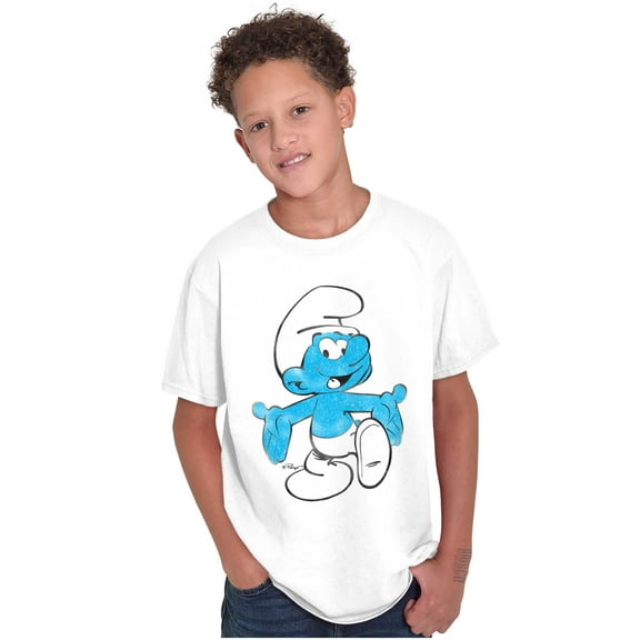 Vintage Retro Smurf Cartoon Character Crewneck T Shirts Boy Girl Teen Brisco Brands S