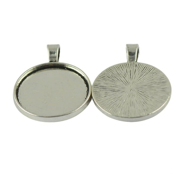 Bandejas Colgantes Redondas Para Joyería DIY - 20 Unidades En Plata, De 6 A 30 Mm, Bisel Cabujón Para Manualidades
