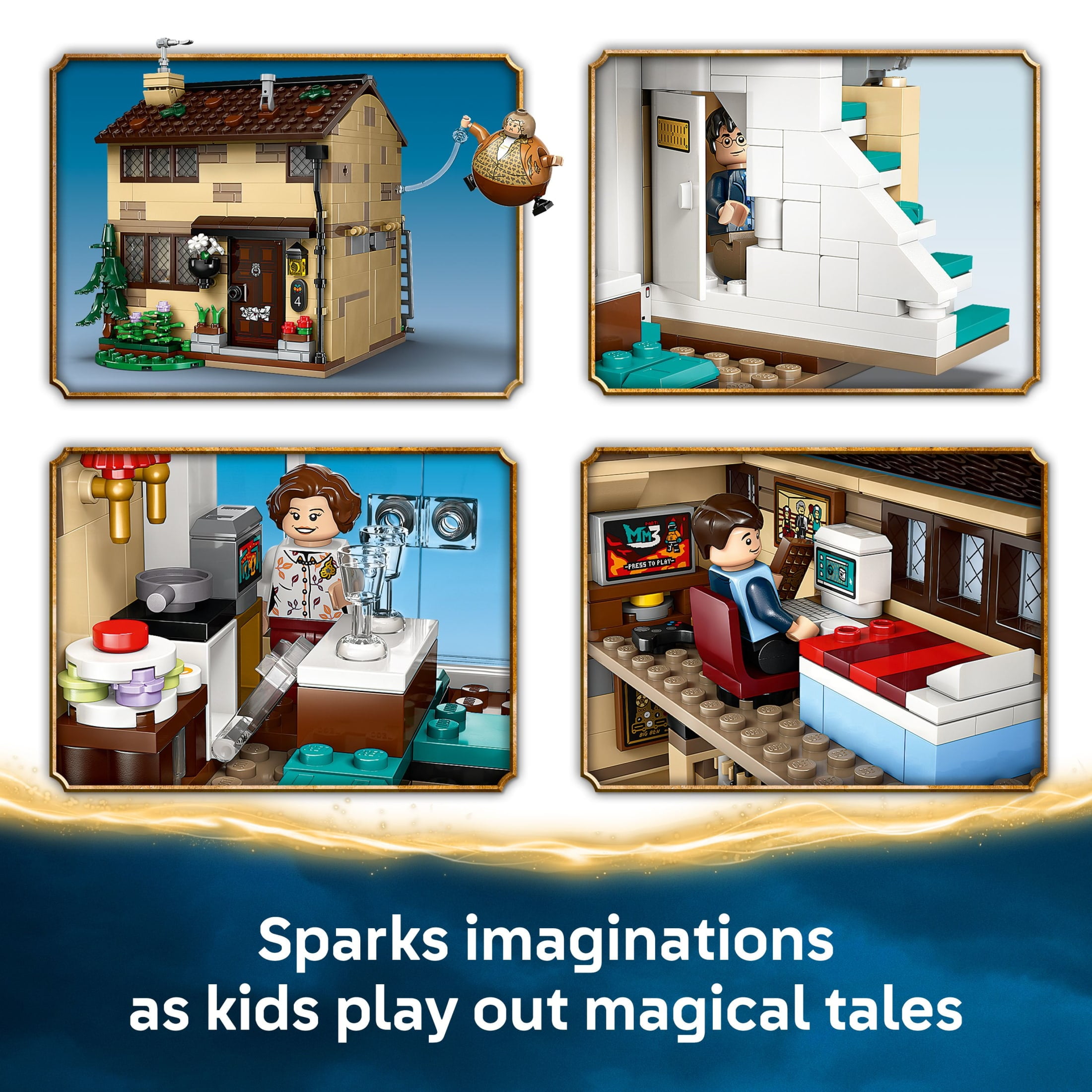 LEGO Harry Potter Privet Drive: Aunt Marge’s Visit Kids Toy - Buildable Book Nook and Room Decor for Boys and Girls, Ages 8+ - Gift for Birthdays - Collectible Harry Potter Minifigure - 76451