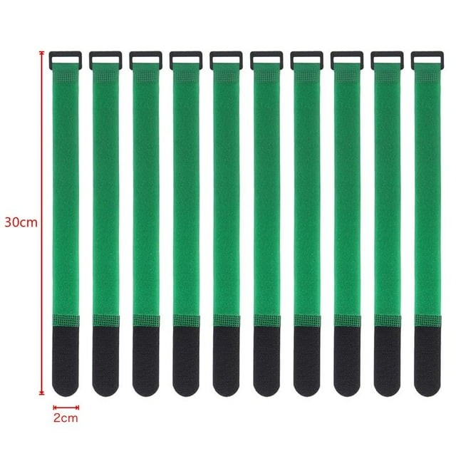 Ruban Magique 10 Pcs Crochet Réutilisable Sangles en Nylon Ruban de Fixation Couleur Inversée Attaches de Câble Auto-Adhésives 1500761-Longueur 30cn Largeur 2cm
