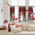 thumbnail image 4 of Red Plaid Christmas Sheer Curtains 45 Inches Long, Snowman Xmas Truck Balls Tree Light Filtering Window Curtains for Living Room/Bedroom, Rod Pocket Voile Sheer Curtain Drapes, 52"W x 45"L, 2 Panels, 4 of 9