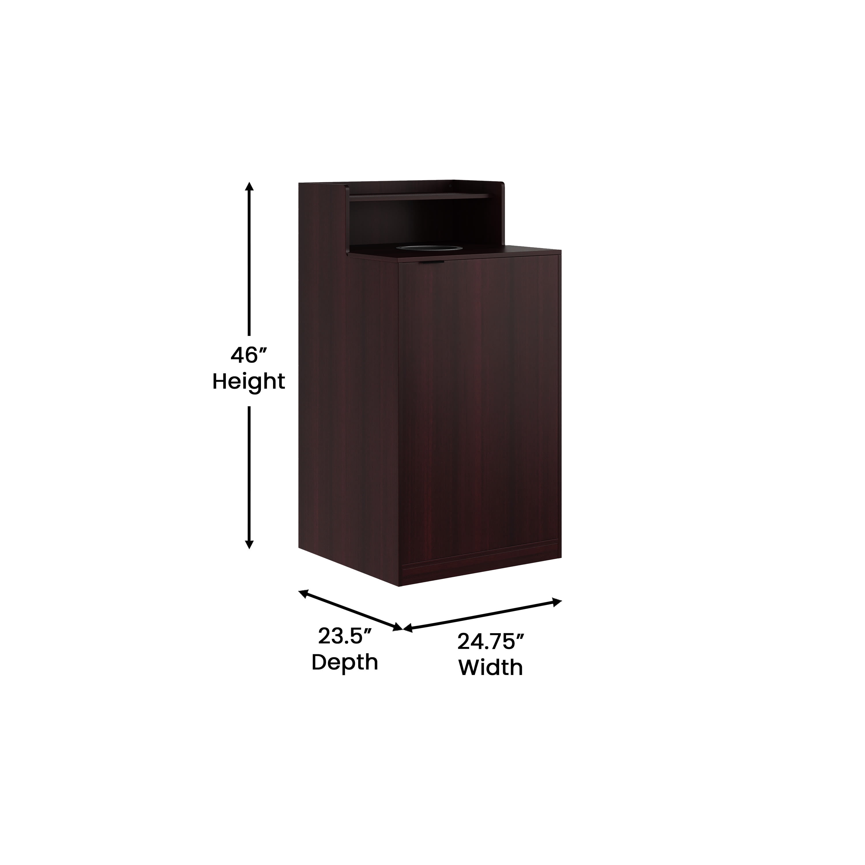 Flash Furniture Dell Melamine Indoor Trash Can Encloser 32 Gallon Mahogany (GCM196MAH)