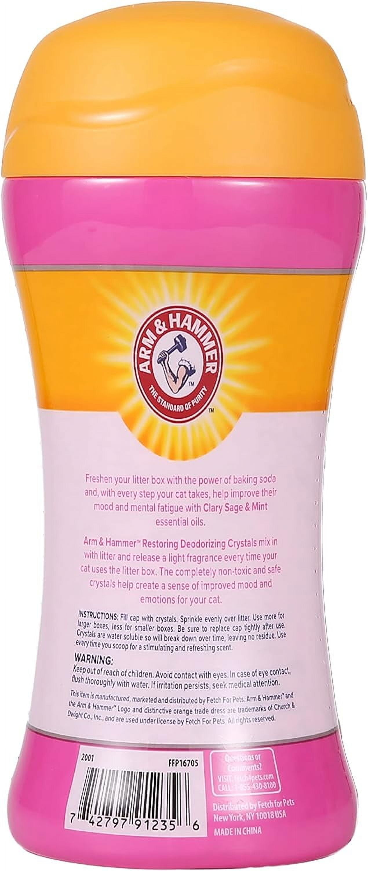(3 pack) Arm & Hammer Deodorizing Cat Litter Crystals for Litter Boxes, Clary Sage & Mint Scent 15 oz.