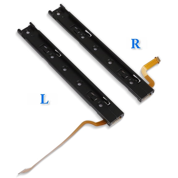 Left Right Slider Rail Replacement for Nintendo Switch, Slider Bracket Replacement Part with Flex Cable Fit for Nintendo Switch