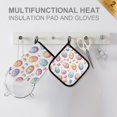 thumbnail image 4 of Yayeee Oven Mitts and Pot Holder Set of 4 Heat Resistant Kitchen Gloves Baking Hot Pad, Pastel Easter Pattern, 4 of 5